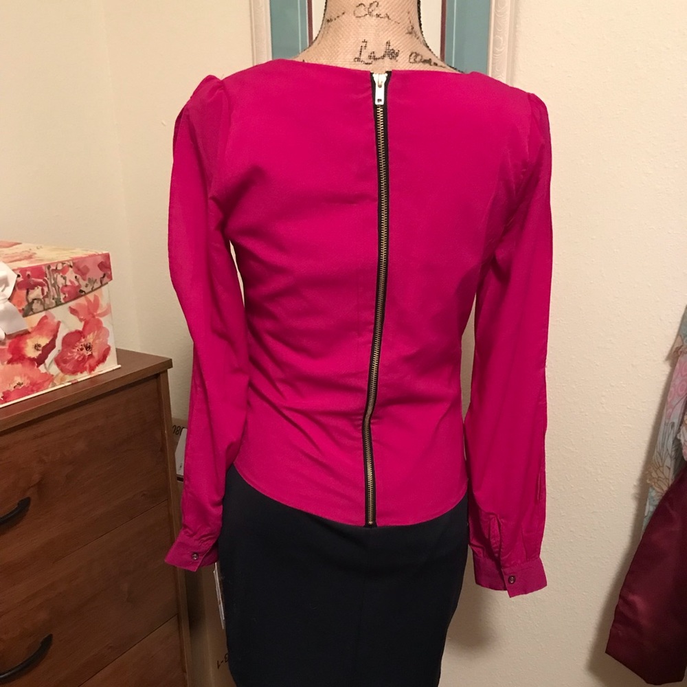 🌷Pink/Navy LS Dress🌷 - Picture 2 of 7